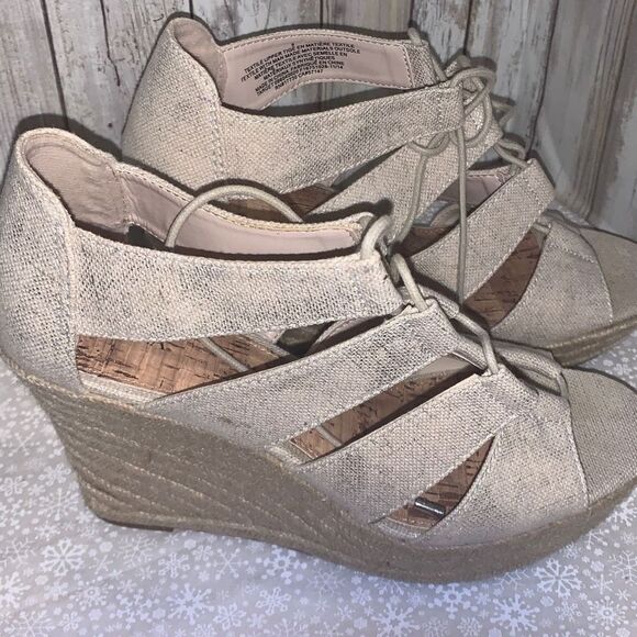 Merona Lace Up Espadrille Wedge Platform Sandals Size 9 - Picture 10 of 11